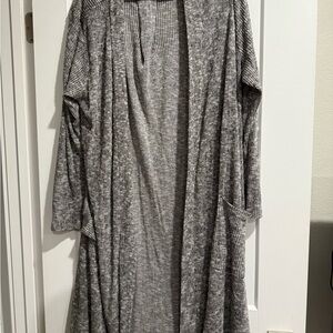 Hale Bob Gray Ribbed Long Cardigan